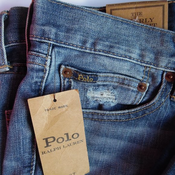 Polo‎ Ralph Lauren Waverly Straight Star Crop Patchwork Fringe Jeans Pants 30 - Picture 8 of 10
